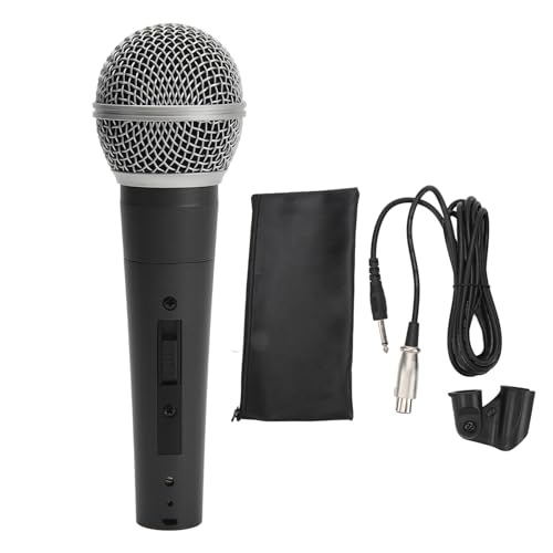 ANKROYU Professionelles kabelgebundenes Mikrofon aus legiertem Metall, Handmikrofon mit Nieren-Polygon für Heim-KTV-Bühnenaufführungen, kristallklarer Klang, langlebiges...