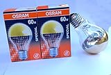 Goldener Reflektor Osram Glühlampe, Spezial Kopfspiegellampe in gold, E27-Sockel, 60 Watt