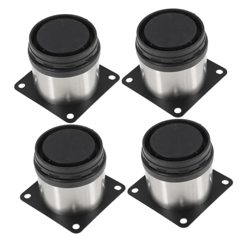 jojofuny 4 Piezas Patas Ajustables Inoxidable para Muebles Redondas Soporte Duradero para Armarios y Estanterías de Capacidad Color Plateado y Negro de Altura