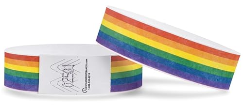 100 Pack Tyvek Wristbands for Ticket Event Concert, Carnival, Waterparks, Party Bracelets for Events (Rainbow)