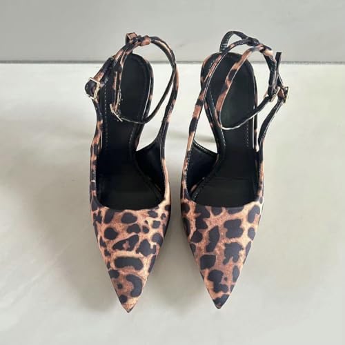 Betastella Leopard Shoes Womens Pointed Toe Slingback Pumps Closed Toe Stiletto High Heels Sandals Dressy Shoes4