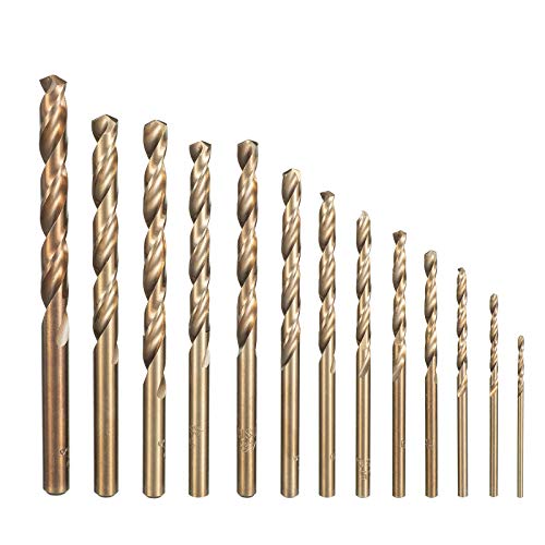 HPMAISON True 5% Cobalt Drill Bit Set, 13Pcs M35 High Speed Steel Twist Drill Bits 1.5mm-6.5mm, 135° Split Point Extremely Heat Resistant for Stainless Steel, Cast Iron, Hard Metal, Plastic, Wood
