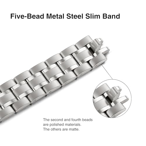 Image of STIROLL Thin Replacement Band Compatible for Apple Watch 38mm 40mm 41mm 42mm-Series 11 10, Metal Wristband Women Men for iWatch Ultra SE Series 9 8 7 6 5 4 3 2 1, Titanium (No Case)