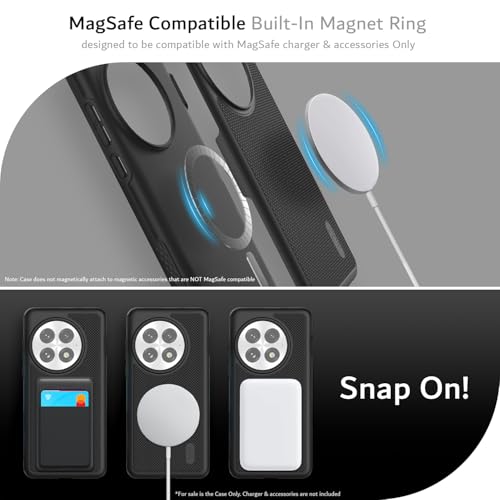 Image of TUDIA MergeGrip [Magsafe Compatible] for OnePlus 13 Back Cover 5G (2025) - [Military Grade Drop Tested] Dual Layer Shockproof Slim Heavy Duty Tough Phone Case - Black