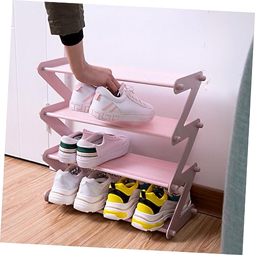 Zapatero de acero inoxidable rosa con diseño compacto para el hogar 7