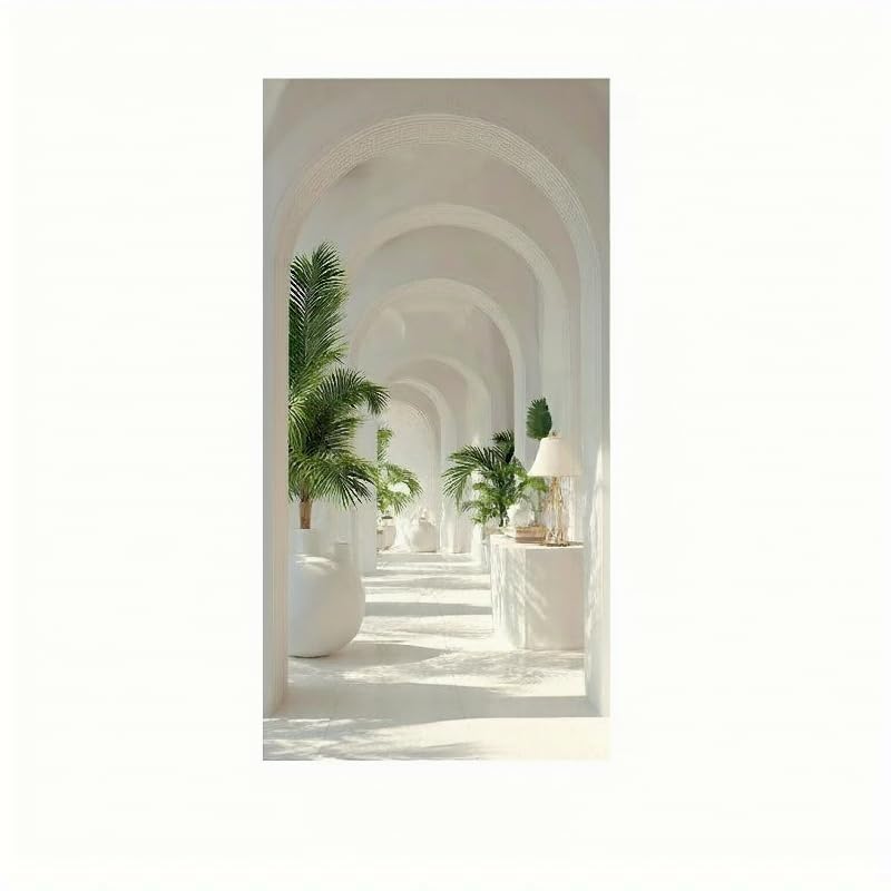 GKUVBF Tableau moderne sur toile « Arche blanche paradis » pour salon, décoration intérieure moderne (90 x 180 cm/sans cadre)