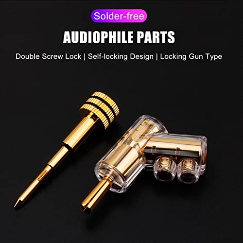 Acogedor 4pcs BA1403 Banana Plugs con recubrimiento dorado 24K miniatura 2