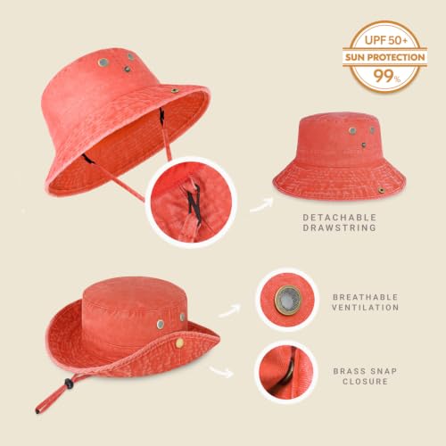 Image of Hot Summer Bucket Hat - Trendy Cotton Sun Hat for Beach, Golf, Fishing
