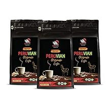 ground coffee bulk - PERUVIAN GROUND ORGANIC COFFEE, fair trade, 100% arabica, medium roast, low acidity - coffee gift ground, 3 Bags 36 OZ