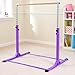 Oneofics Gymnastics Bar, 3’ to 5’ Adjustable Height Gymnastic Horizontal Kip Bar for Kids Age 3-15 Home Gym Indoor Equipment (Purple)