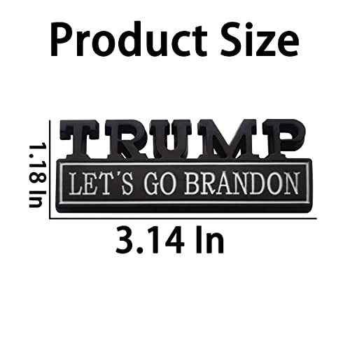 Zipelo Trump Let's Go Brandon Car Emblem, 3D Auto Rear Tailgate Metal Badge Decal, Funny Letter Logo Trunk Fender Replacement Nameplate Sticker, Car Decor Accessories For Truck, Suv, Van (Black/White) #TOP1