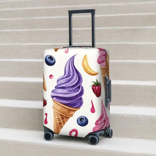 Berry Swirl Ice Cream Cones Suitcase Cover Fashion Luggage Covers Anti-Scratch Elastic Lightweight Protector For Travel Outdoor Large3