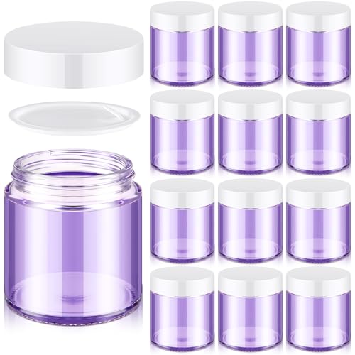Image of Norme 12 Pcs 4 oz Glass Jars with Lids Cosmetic Jars, Light Purple