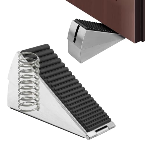 Grande Butée de Porte en Acier Inoxydable à Ressort - Cale Pour Portes Lourdes - Hauteur Réglable 7,8 cm