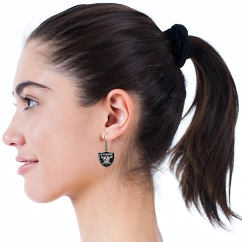 Image of NFL Siskiyou Sports Womens Las Vegas Raiders Dangle Earrings One Size Team Color