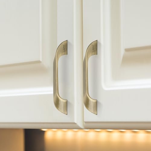 Image of LAPO 4 Inch Cabinet Handles for Drawer, Ideal for Kitchen and Wardrobe, Reliable Grip Design, Easy Installation, 3 Years Warranty (96mm, Antique Finish, Pack of 10) - Twist