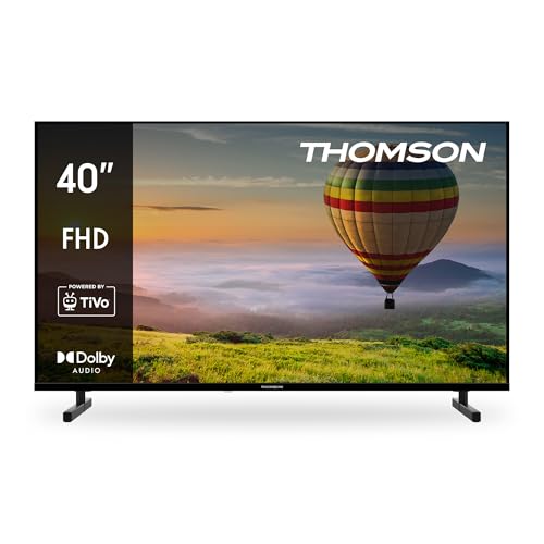 Thomson 40 Zoll (101cm) FHD LED Smart TV, Wi-Fi, Sprachsteuerung, HDR10, Dolby Audio, Triple-Tuner (Kabel/Satellit/Antenne), HDMI, USB, 1.5GB RAM, 8GB Flash – 40FT2S15