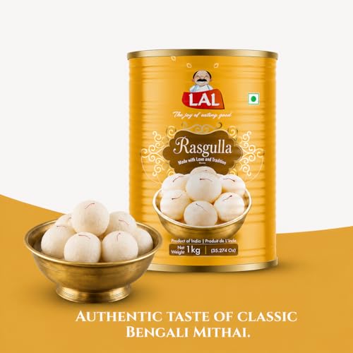 Image of Lal Sweets Gulab Jamun | Authentic Indian Sweet | Handcrafted To Perfection | Ghee Infused Goodness, 1 Kg, (rasgul, Pack of 1)