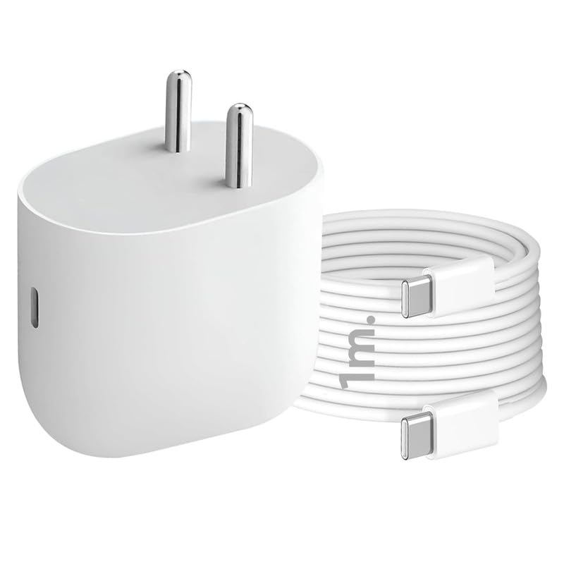 Image of 45W C-Type Rapid Power Adapter with 3.3 Ft Type C Cable for Google Pixel 10 /9 /Pro /XL /Fold /9a /8 /8 Pro /8a /7Pro /7 /S25 /3a Lite /15 /Pixel Tab /Slate - Support Other USB-C 45 W Quick Charging - JN WH