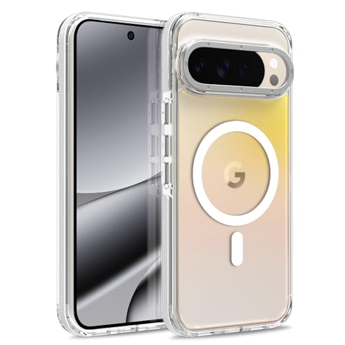 Image of Magnetic Case for Google Pixel 10 Pro XL [Compatible with Magsafe] [Cute Fashion Fluorescent Design] Shockproof Slim Translucent Matte Case for Pixel 10 Pro XL 6.8 inch, White