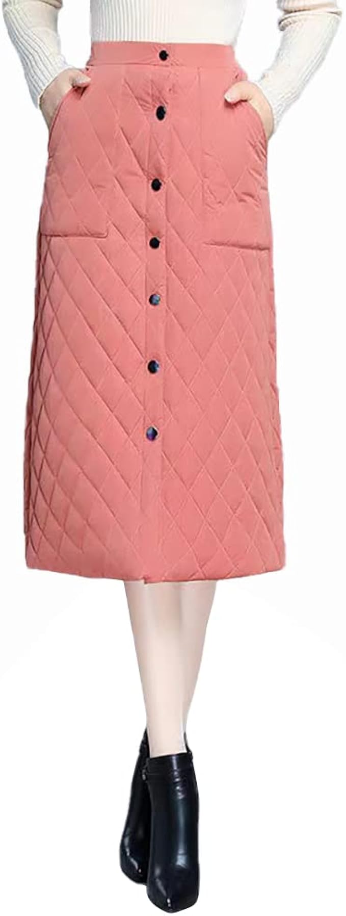 Amazon コットンスーツ 新型ファッション 気質 修身 痩せて見える 保温の二点セット秋冬 防寒 防風 軽量 上品 厚手 着痩せ おしゃれ 通学 通勤 巻きスカート 防寒 ロング丈 裏フリース アウトドア レディース クリスマスプレゼントにも喜ばれます スカート 通販