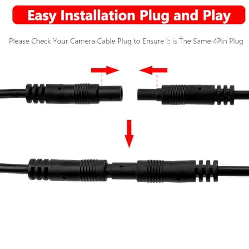 Image of 4Pin Dash Cam Extension Cable 4Pin Backup Camera Extension Cord, Rear View Mirror Camera Extension Wire, Dashcam Rear Camera Extension Cable, Rearview Reverse Camera Extension Cord (6.5FT)