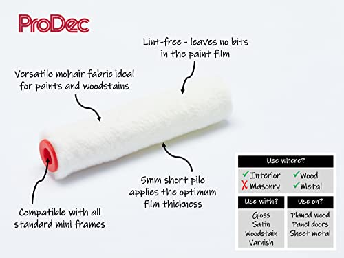 ProDec 10er-Pack 100-mm-Mini-Farbroller aus Glanzflor-Mohair für eine – Ansicht 3