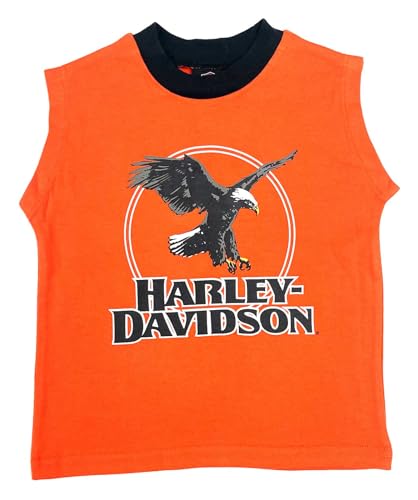 Harley-Davidson Big Boys' Soaring Eagle Sleeveless Muscle Tee - Orange
