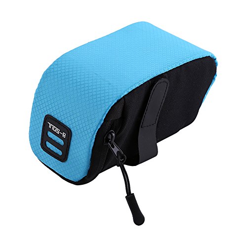 Dilwe Bike Saddle Bag, Mini Rear Seat Bag Tail Bag Under Seat Bag for Mountain Bike Road Bike(Blue) Cycling Racking And Storage
