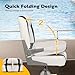 VIVOHOME Folding Low Back Boat Seats 2 Pack, Waterproof Boat Captain Chairs, 4 Mounting Screws Included, White and Gray