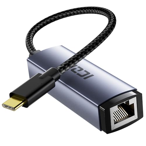 ICZI Adaptador USB C a Ethernet, RJ45 a USB C Gigabit 1000Mbps Adapter de Red LAN, Compatible con iPhone 17 iPad Pro/Air MacBook Pro/Air Chromebook