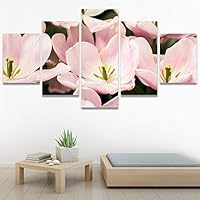 SIGNWIN 5 Panel Canvas Wall Art Modern Art Bouquet Colorful Cool Floral Group Multicolor Photography Realism Romantics for Home Decorations Ready to Hang - 60