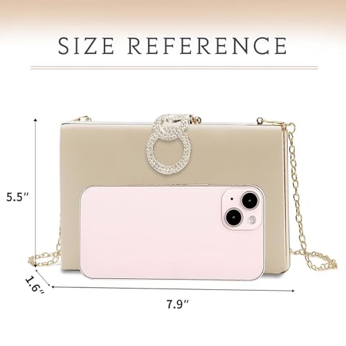 Image of Clutch Purse for Women, Evening Bag with Removable Chain Strap Elegant Handbag for Wedding /Prom /Cocktail /Party