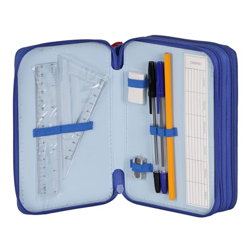 Estuche Sonic Triple completo color azul plumier de 14x21 cm para niños 5