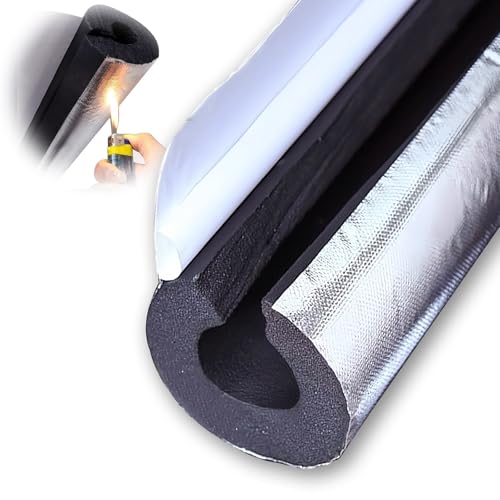 Aislante Tubo Aire Acondicionado, Coquilla Aislante De Papel De Aluminio Autoadhesivo, Fundas de Aislamiento Térmico para Tuberías Exteriores para Tubos De Agua Y Calefacción(20mmx34.0mmx0.95m)