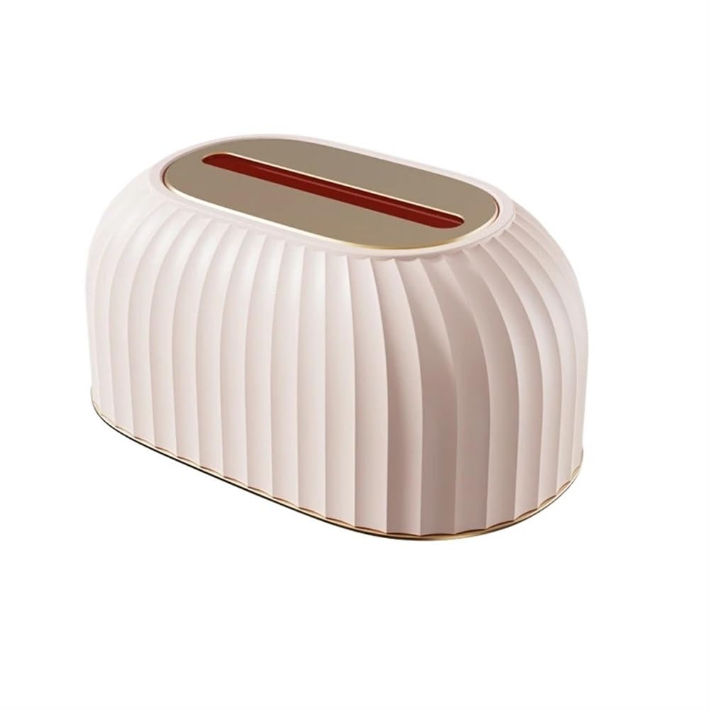 Aimanqi Pink Striped Tissue Box Holder Toilet Paper Box Table Napkin Holder Car Tissue Paper Dispenser Home Decoration(Pink)