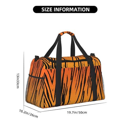 Bolsa de viaje de rayas de tigre: tu compañera impermeable para la playa y el gimnasio 4
