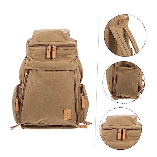 Angoily Large Capacity Outdoor Canvas Backpack for Men Durable Multifunction Rucksack with Zipper for Daily Use Easy to Clean and Maintain for Hiking and Travel4