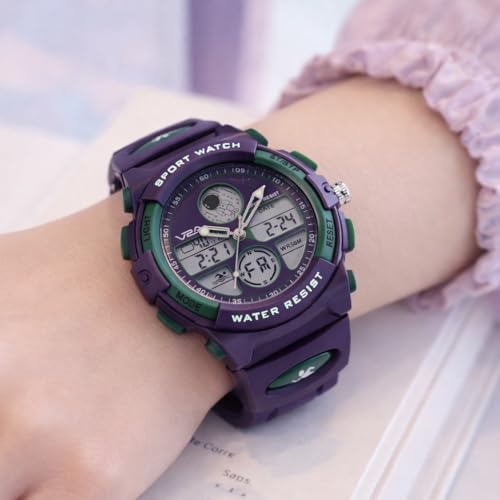 Image of V2A Nova Pro Kids Watch for Boys Age 8-14 | 44mm Analog Digital Sports Watch | Alarm Stopwatch Backlight | TPU Strap | 30M Water Resistant | School & Birthday Gift | Gift for Boy