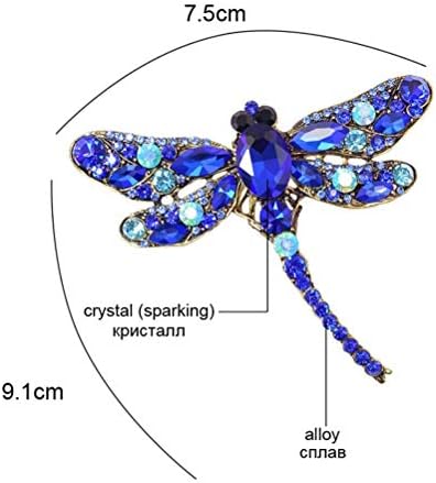 Spilla Libellula Vintage Con Cristalli - Accessorio Donna Per Cappotti