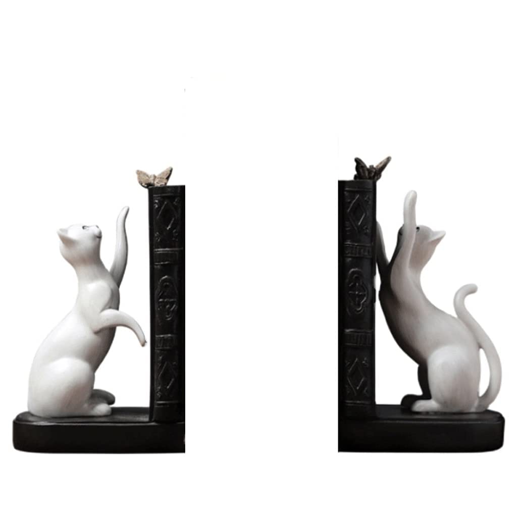 Fermalibri creativo retrò in resina a forma di gattino, fermalibri da ufficio, decorazione per soggiorno