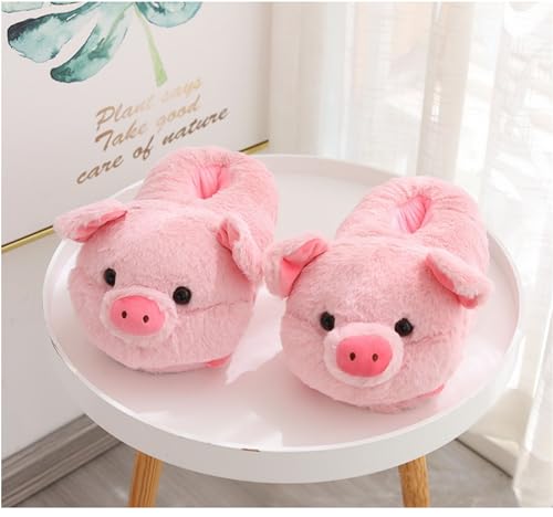 Cute Pig Cartoon Animal Home Furry Slippers - Women's Warm Winter Slippers2