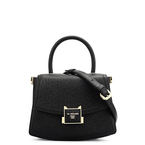 Image of Da Milano Leather Satchel Bag for Women (01019SOL)
