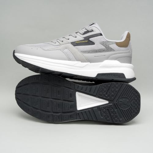 Image of Red Tape Men's Sneakers Black White Mesh Pu Round Toe Lace-Up