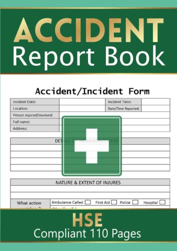 Near Miss Report Book: Record Book For Reporting Near-Miss Incidents In