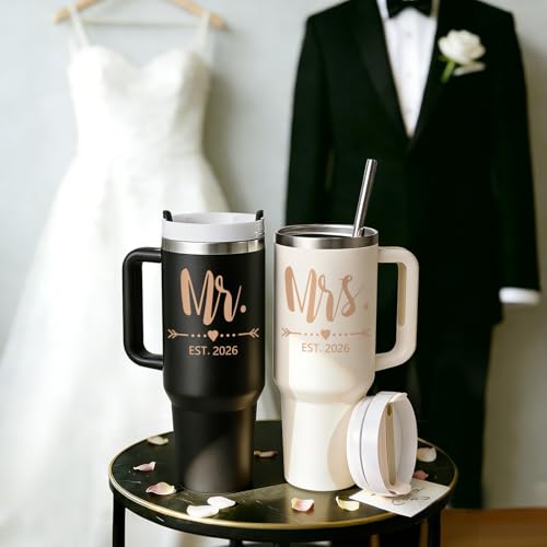 Qtencas Wedding Gifts for Couples 2026, Mr and Mrs Gift Tumblers Set - Image 5