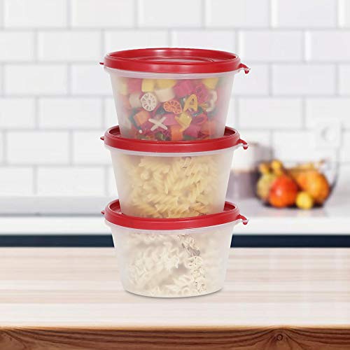 Image of Cutting EDGE Nesterware Food Storage Container for Pulses, Sugar, Tea, Cereals - 750ML (RED, 3)