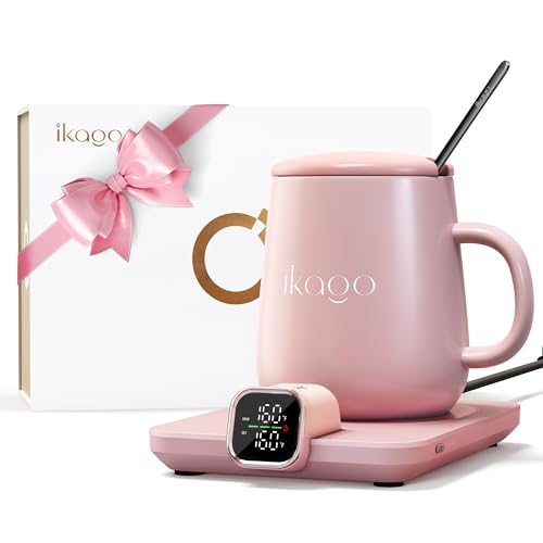 Coffee Mug Warmer & iKago Mug Set, Accurate Temperature Control Smart Heated Mug for Desk, Electric Coffee Warmer with Auto Shut Off & Real-Time Temp Display, Gifts for Men Women, 15oz Ceramic Mug by Ikago - Image 2