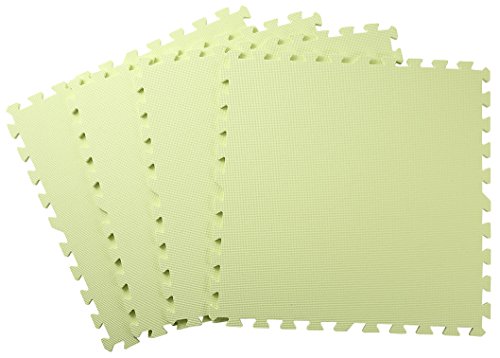 ユノックス 極厚約14mm EVA ジョイント マット 約60×60cm 4枚セット ライトグリーン 17-048