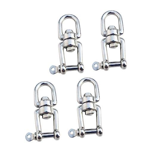 FELTECHELECTR 4 Pcs Stainless Steel Swivel Ring Eye to Eye Swivel Ring Swivel Eye Snap Shackle Marine Swivel Ring Swivel Hooks Heavy Duty Hook Swivel Eye Ring 304 Stainless Steel Silver